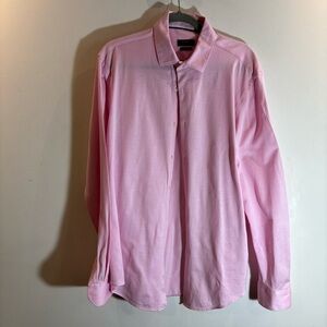 ZARA Sz XL Regular Fit Stretch Jersey Knit Button Down Long Sleeve Classic Shirt